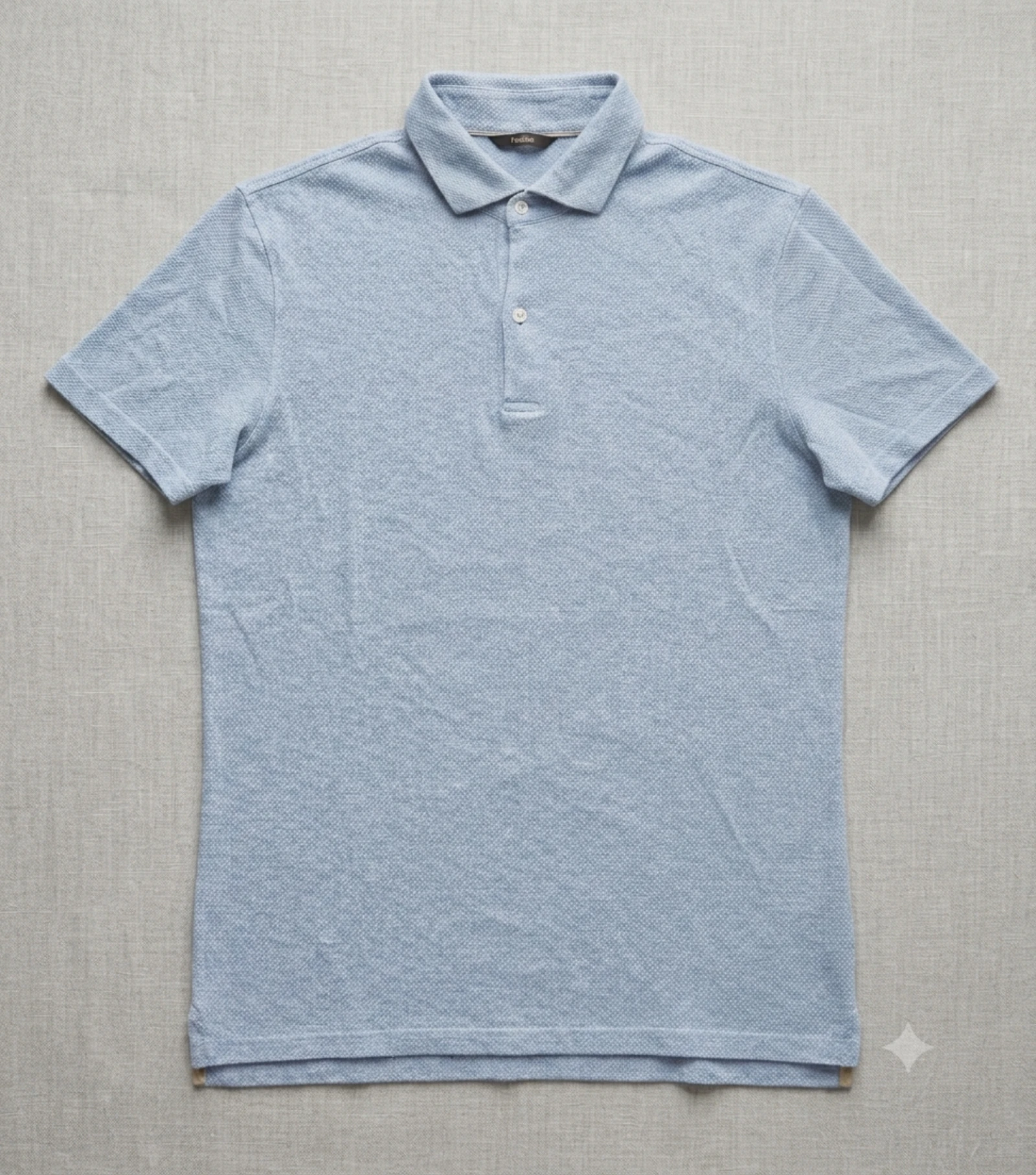 Polo Massimo Dutti azul claro con textura - Talla L